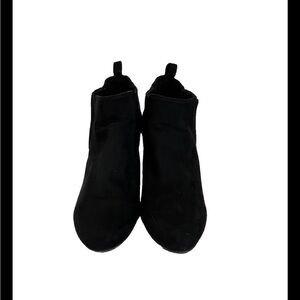 American Eagle Black Wedge Faux Suede Boots Size 8